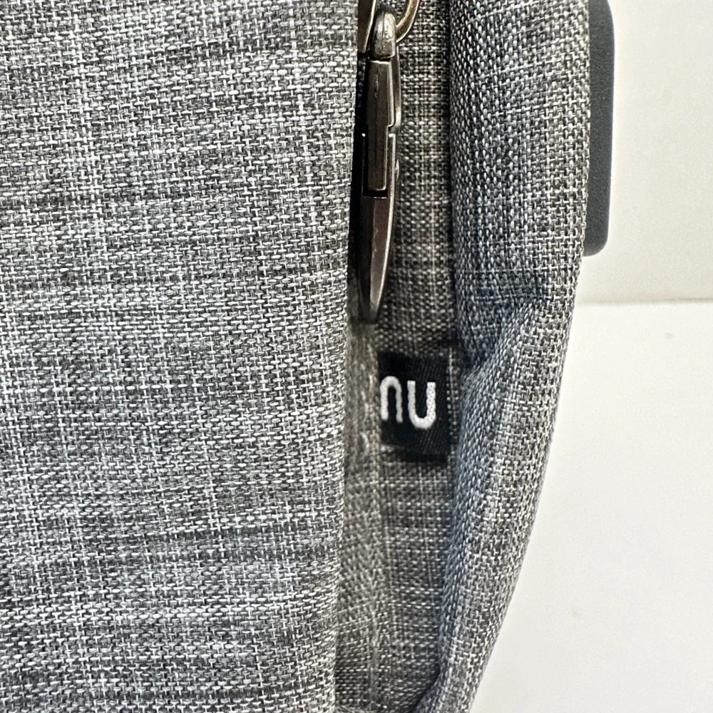 NuPouch Gray Crossbody Sling Bag with USB Charging Port Travel Tech Backpack
